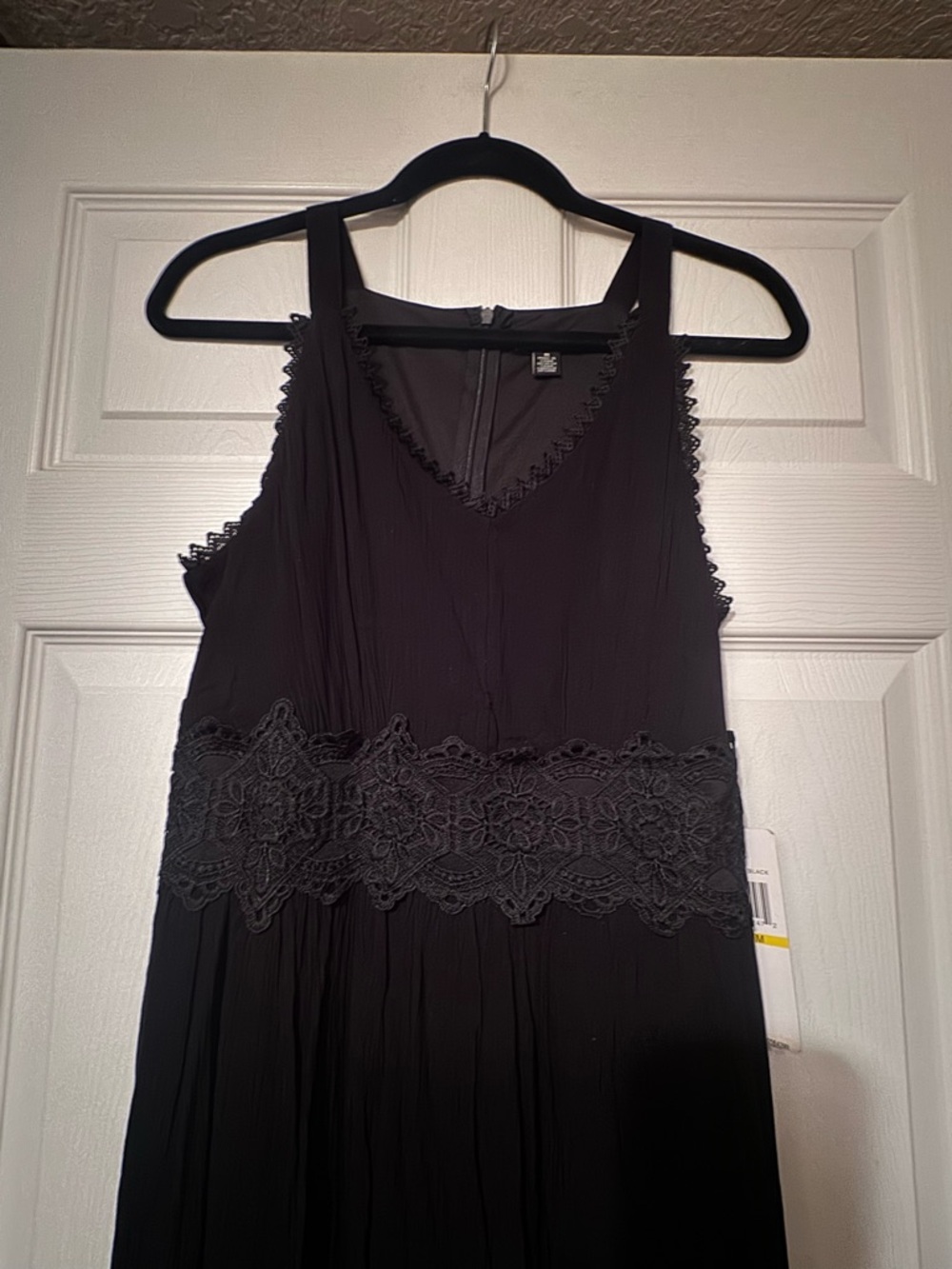 NWT Nina Leonard Sz Medium Black Sleeveless Lace-Waist/Trim V-Neck Maxi Dress - Picture 5 of 13